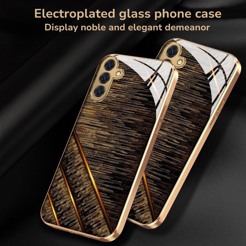 Trend Atmosphere Simplicity High-end Electroplating Glass PhoneCase for Samsung Galaxy S26 S25 S24 S23 S22 S21 FE,Ultra,Plus