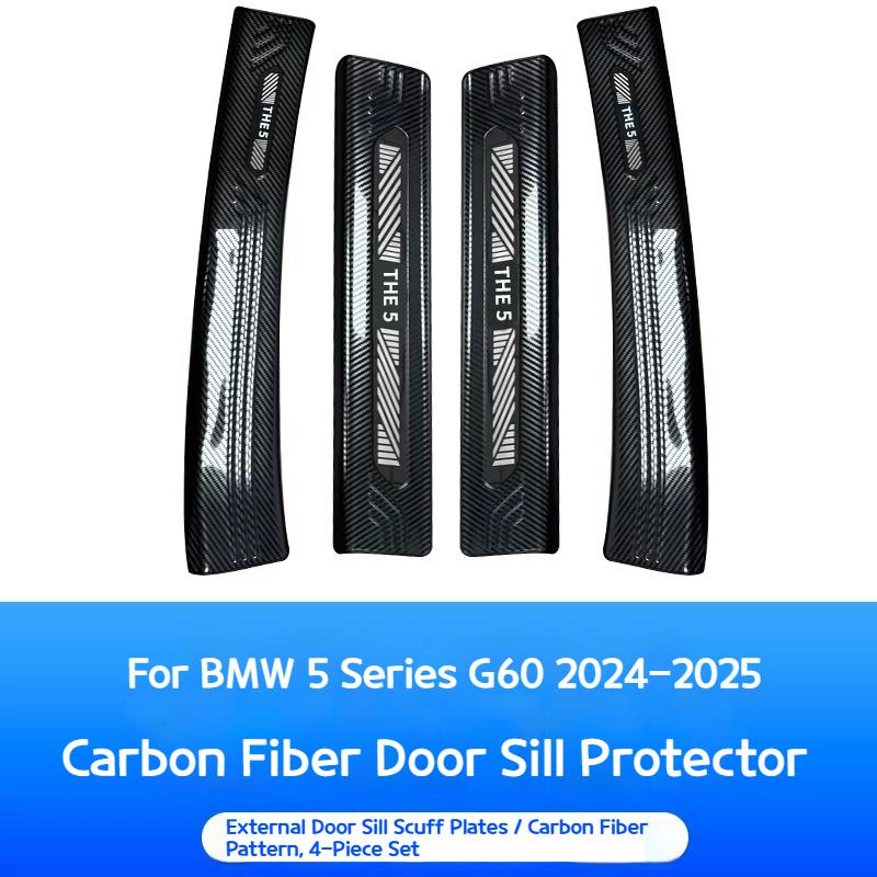 For BMW 5 series G60 2024-2025 car Threshold strips welcome steps guard platesStainless steel vehicle interior accessories