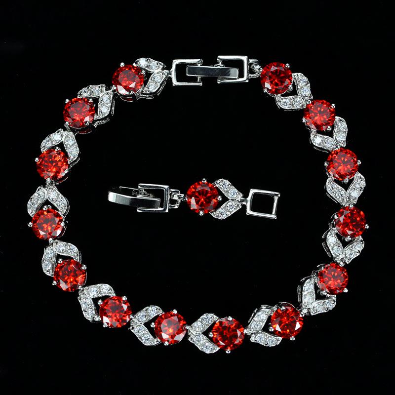 High-End Atmospheric Color Ribbon Diamond White Crystal Zircon Bracelet Women'S Hand Jewelry