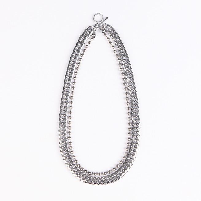 Armo Snake Curve Chain Double Necklace