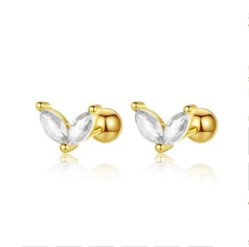 2 Paires Boucles d'Oreilles Créoles Petites Câlins en Acier Inoxydable Pour Femmes Petit Pendentif Cristal Zirconium Boucles d'Oreilles Cartilage Bijoux Piercing