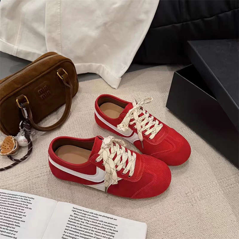 Retro German Training Shoes Spring and Autumn New Versatile Forrest Gump Shoes Casual Sports Shoes Flat Baseplate Shoes Women