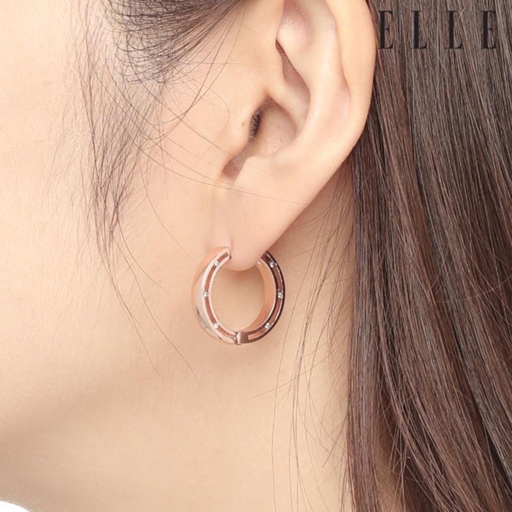 14K Side Point One-Touch Earrings (Gold Pin) ELGPEE297N