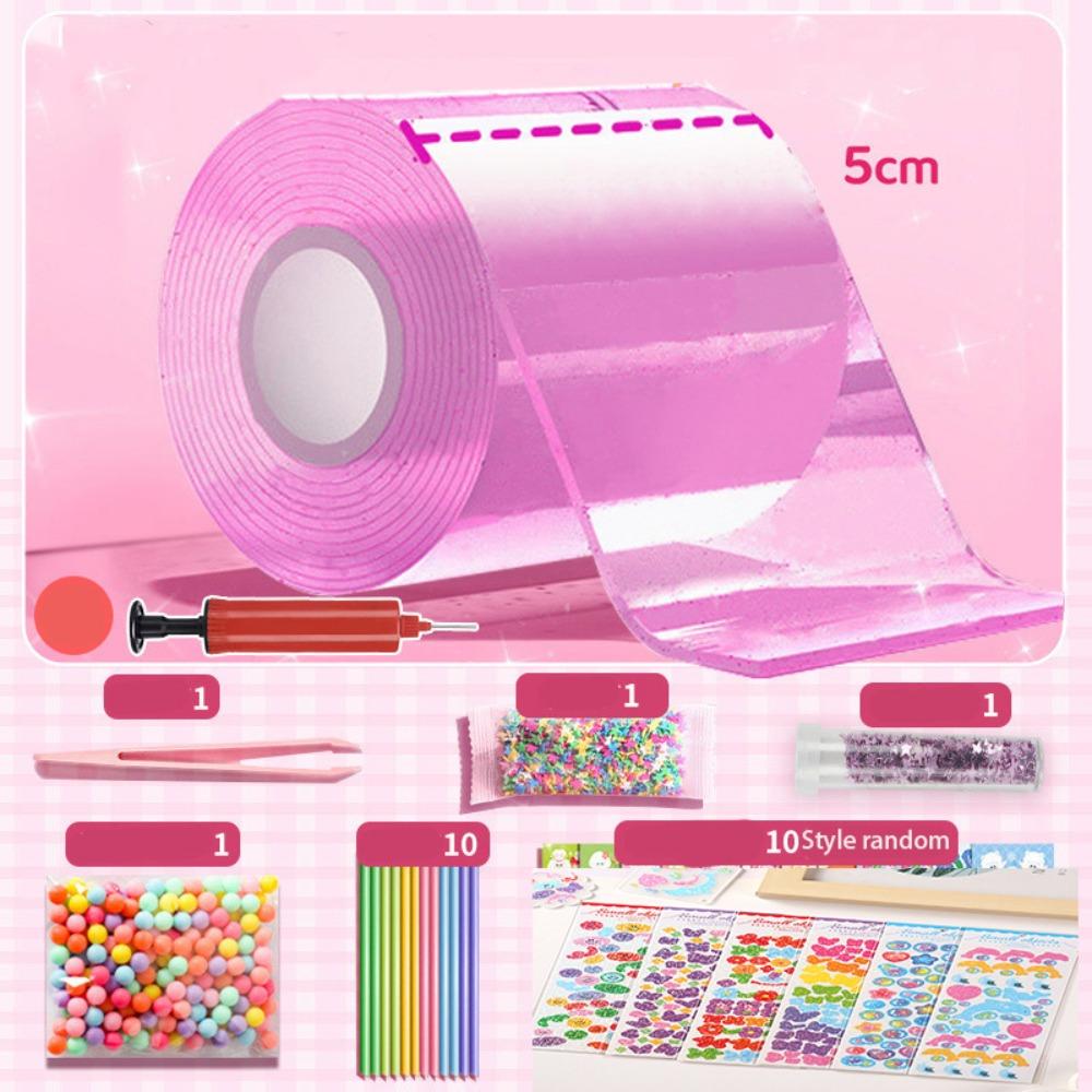 Transparent Blowing Bubble Full Set Reusable Nano Tape Crafts Nano Tape Toys School Supplies