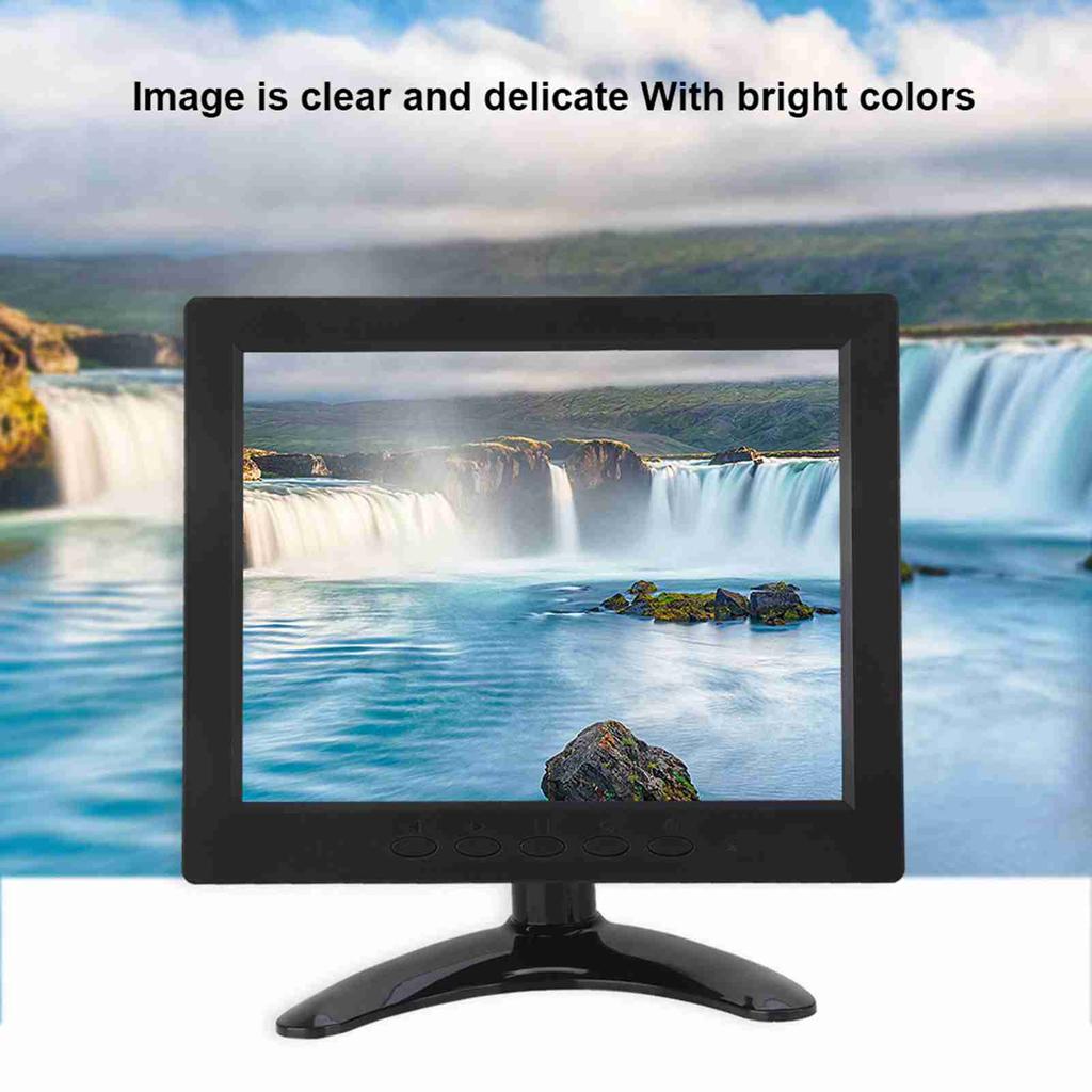 Small 8 Inch 1024x768 IPS Soft Screen HD Video Display for HDMI VGA  BNC  AV