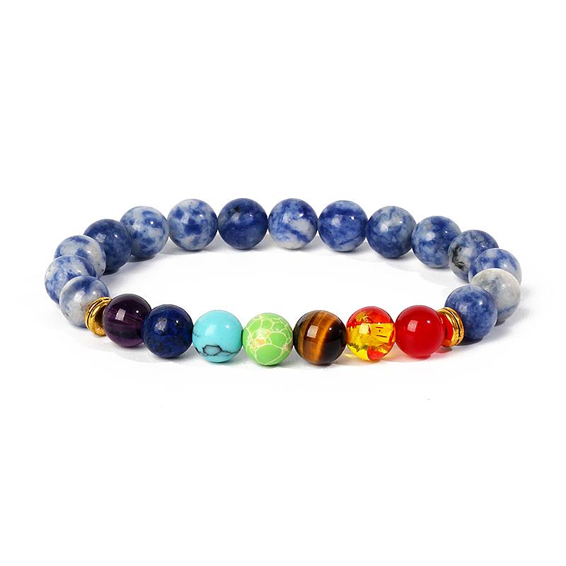 7 Chakra Diffuser Bracelets Men Women Natural Lava Stone Crystal Healing Anxiety Jewelry Mandala Yoga Meditation Bracelet Gift