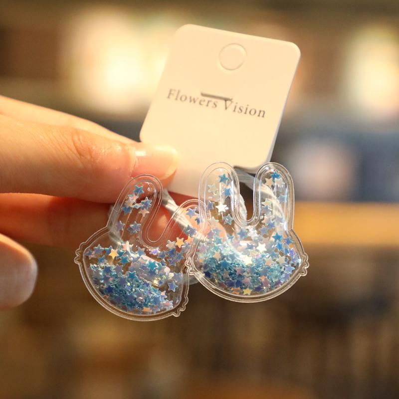2PCS Fruit Quicksand BB Cartoon Clips Kids Hairpins Children Headwear Baby Clips Headdress Elastic Hair Bands Girls Accessories