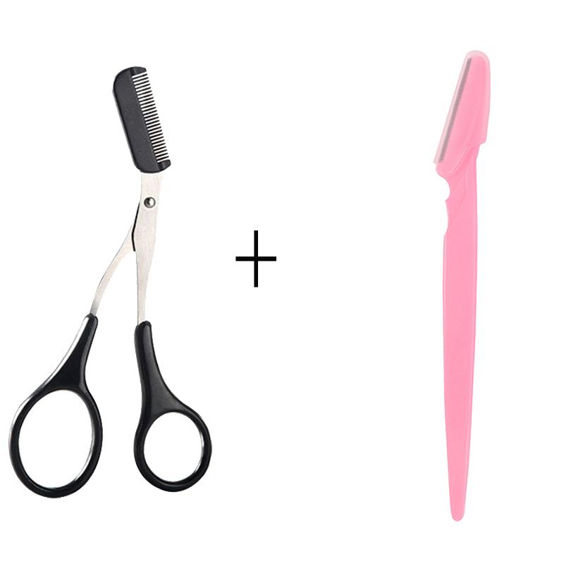 

Триммер для бровей, ножницы, косметические товары для женщин, ножницы для бровей с расческой, инструменты для макияжа из нержавеющей стали, ножницы для красоты