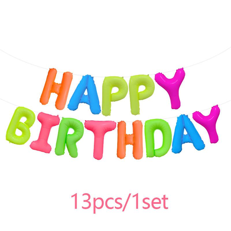 Fluorescent Happy Birthday Balloon Happy Birthday Alphabet Balloon for Birthday Party Decoration Photography Props Other