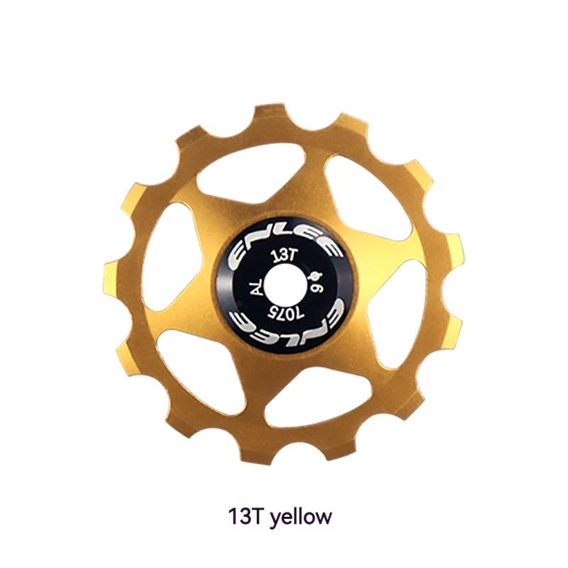 Bicycle Aluminum Alloy Rear Guide Wheel Mountain Bike Bearing Anode CNC 11T 13T Toothed Derailleur Riding Equipment