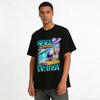 Retro Space Vacation Print Tee Sci-Fi Motel Nostalgic Top Pure Cotton T-shirt