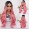 Synthetic Natural Black Wigs Long Wavy Wig for Women with Bangs Halloween Party Daily Heat Resistant Fibre Hair Wigs