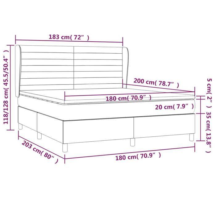 3129289 vidaXL Divan-lit Et Matelas Bleu Foncé 180x200cm Velours