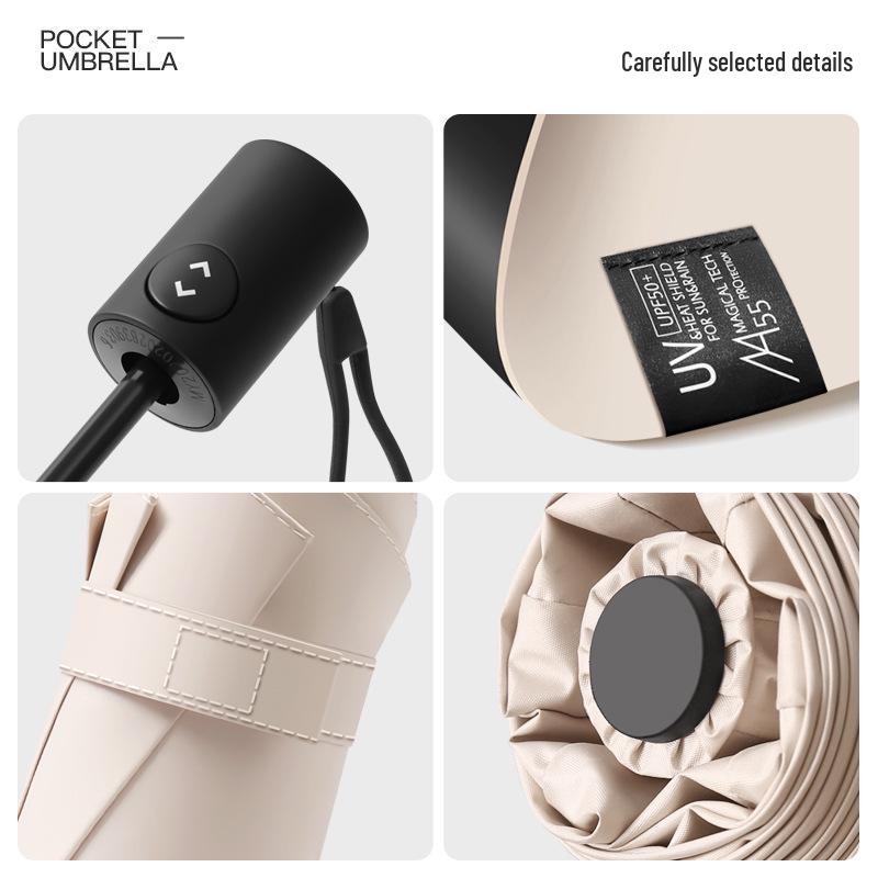220g Ultralight Japan Mini Pencil Automatic Umbrella: Anti-Rebound, Retractable, Ideal for Rain or Shine.