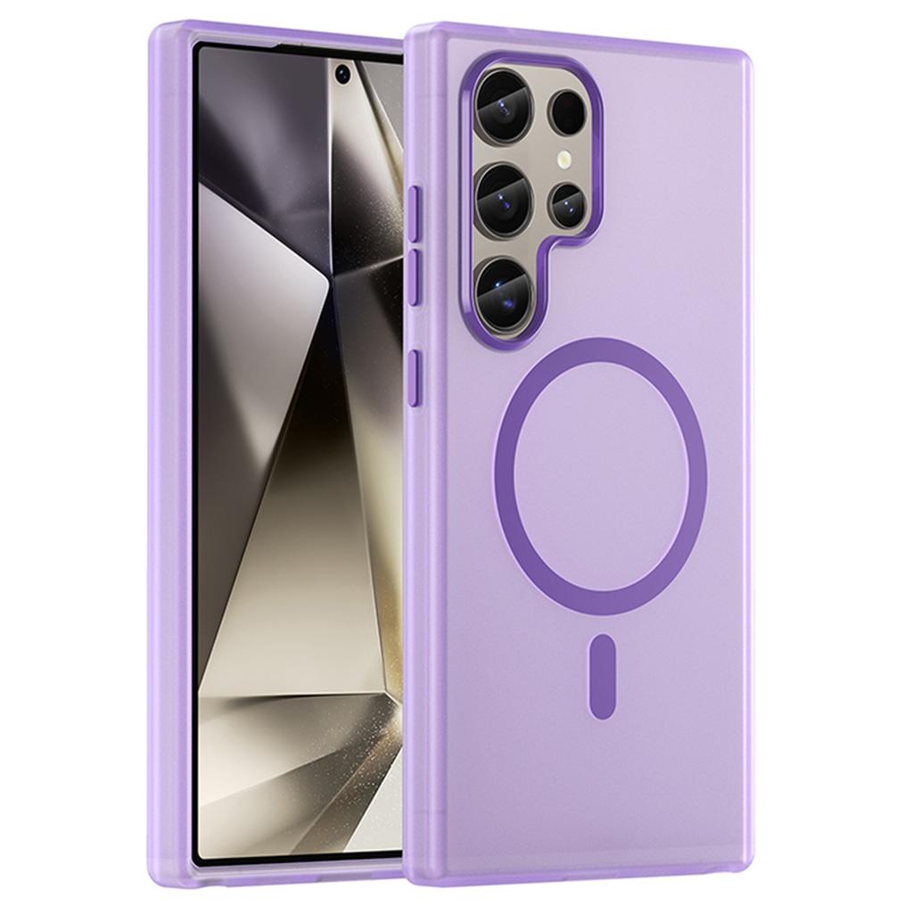 For Samsung Galaxy S24 Ultra Magnetic Case TPU+PC Slim Matte Translucent Phone Cover