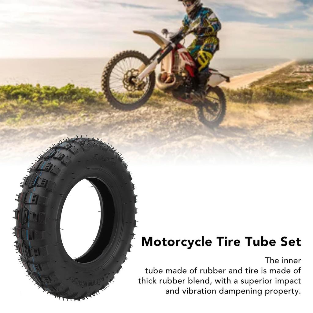 Motorcycle Tire and Tube Set, 3.50-8 Inch, Metal-Rubber, Explosion-Proof, High Strength, for Z50, Z50A, Z50R, and Z50RD