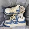 Men's 2025 Summer Niche Denim Canvas Skate Shoes - Thick Sole, Height-Boosting Casual Loafers