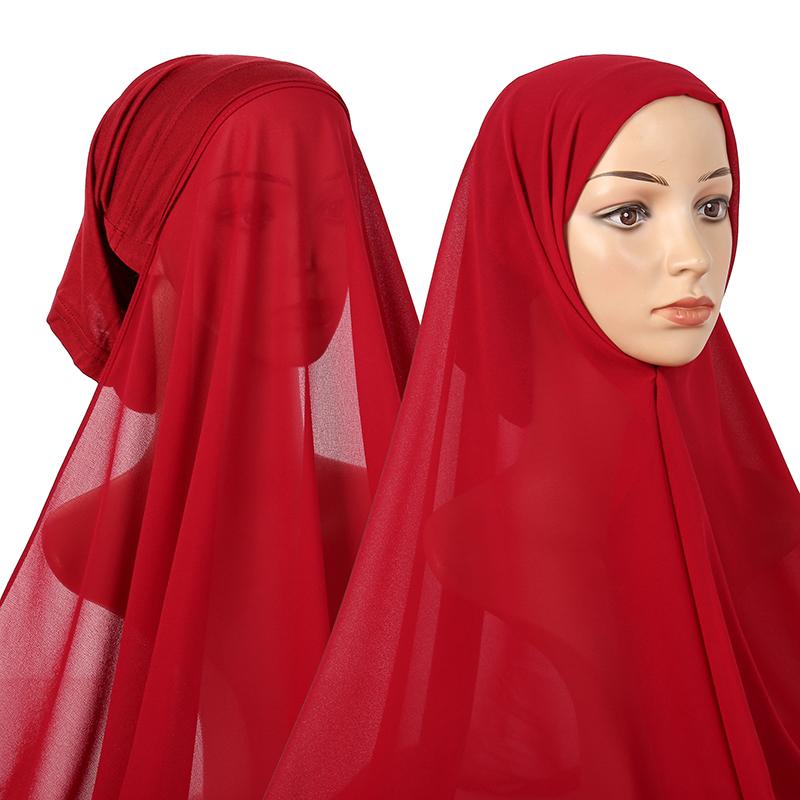 Newest Underscarf Instant Chiffon Hijab Jersey Bonnet Headscarf Long Shawl Scarf Women 1PC Retail