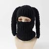 Y2K Winter Warm Knitted Beanie Hat With Long Rabbit Ear Funny Balaclava Ski Mask Cap Handmade Skullies For Halloween Party