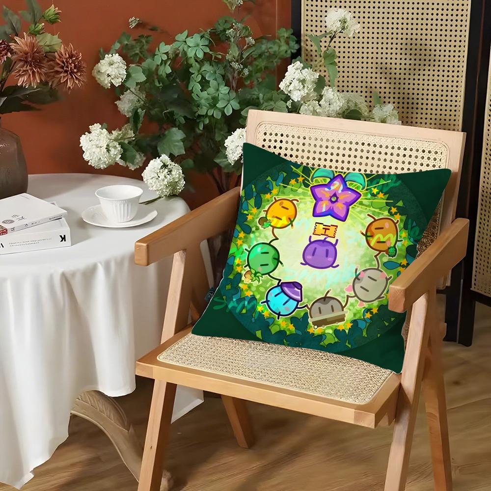 

Game SStardew Valley Cushion Cover Silky Short Plush Invisible Zipper Dustproof Sofa Pillow Case for Home Decor 30x30cm