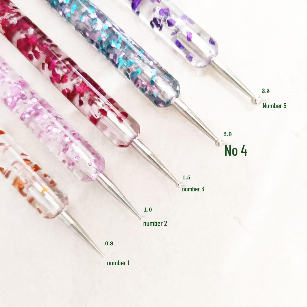 

Rhinestone Double-Ended Nail Art Dotting Pen Set - 5 Pieces No. 4