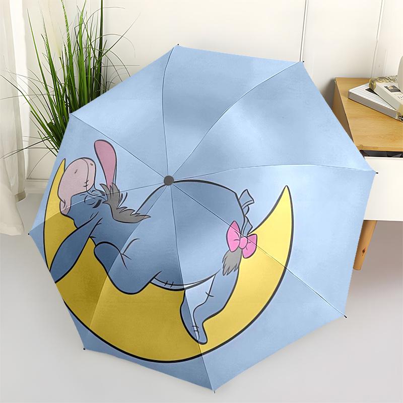 

Winnie and friends Themed Travel Umbrella-8 Ribs Automatic Opening and Closing, Portable Folding Design, Compact and Stylish Umbrella