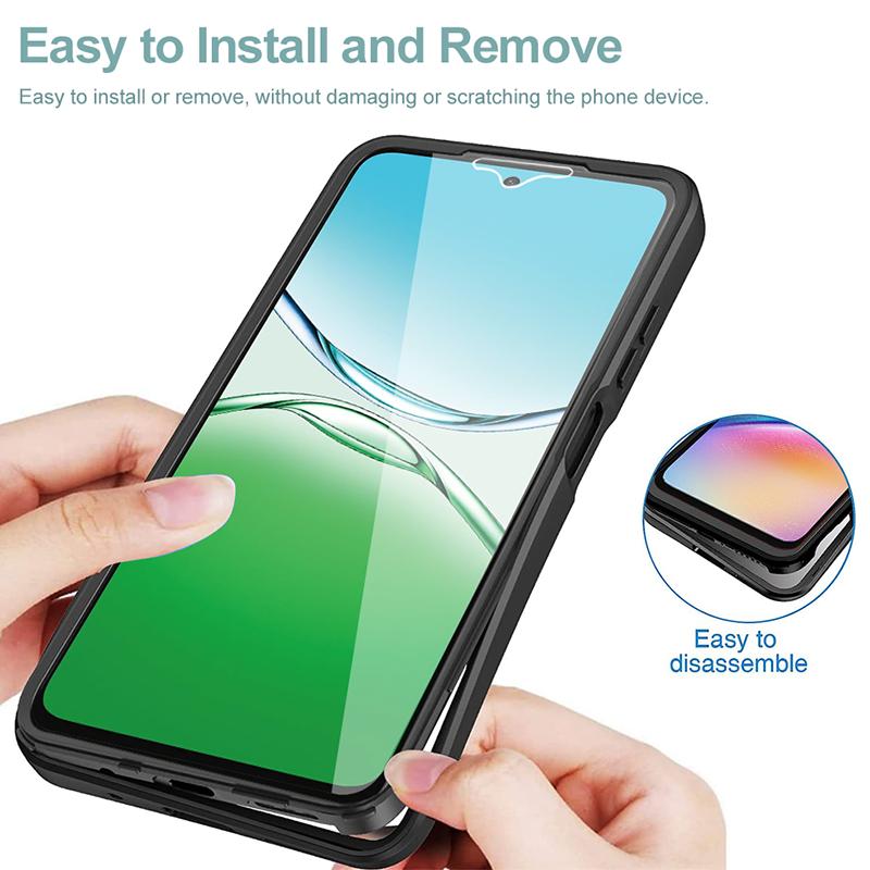 360 Full Body Protective Phone Case For OPPO A2 A3 A3X A5 A5X A9 A15 A32 A33 A35 A36 Transparent PC+TPU Shockproof Bumper Cover