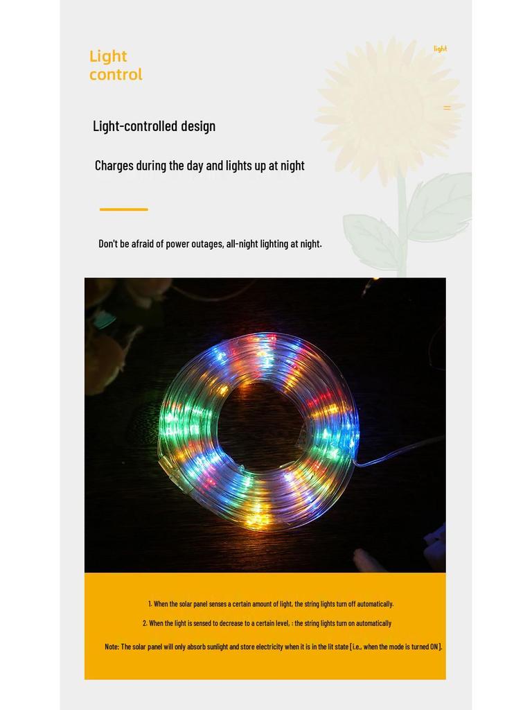 Ghirlande luminoase solare cu LED cu fir de cupru: Ghirlande luminoase de exterior impermeabile pentru decorarea curții