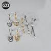 New G23 Titanium Chain-style Umbilical Ring Internal Threading Electroplated Marquise-cut Zircon Piercing Body