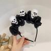 Personalized Halloween Black Simple Wide Headband for Girls and Women Skull Headband Hair Accessories Hair Hoops