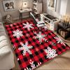 Christmas Snowflake Buffalo Plaid Fabric PanelOffice Mat Home Decor Office Desk Chair Rugs Chair Carpet for Office Chair Mat Gift For Hallow