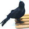 1 Set Feathered Crow Statue Handmade Realistic Looking Foam Fake Crow Ornament Indoor Outdoor Party Decoration
