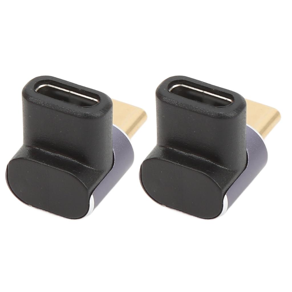 90 Degree USB C Adapter Male To Female 40Gbps 100W Aluminum Alloy USB C Right Angle Adapter for Transmission Charge