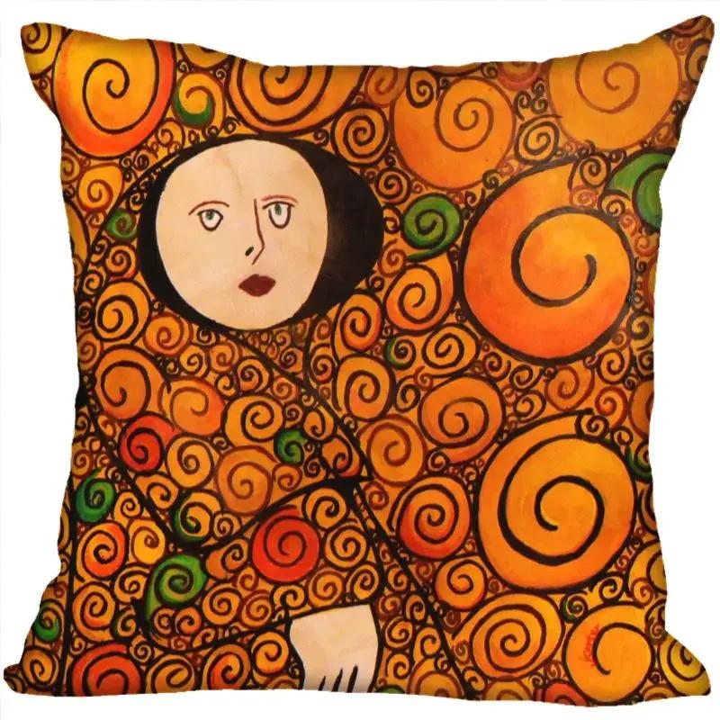 Benutzerdefinierte Kunstmuster Kissenbezüge Gustav Klimt Quadratischer Kissenbezug Weihnachten Reißverschluss-Kissenbezug 45*45cm(Eine Seite)