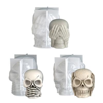 Forma do odlewania czaszek klasy spożywczej Bezpieczna Realistyczna forma czaszki Dla dzieci Projekty artystyczne z żywicy Dekoracja domu na Halloween