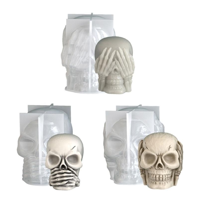 Food Grade Skull Craft Mold Safe Realistic Skull Mold For Kids Resin Art Projects Halloween Home Decoration