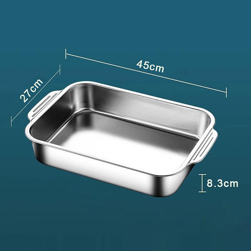 Stainless Steel Baking Pan With Lids Deep Dish For Fish/Pasta/Grilling Oven & Dishwasher Safe Cookware