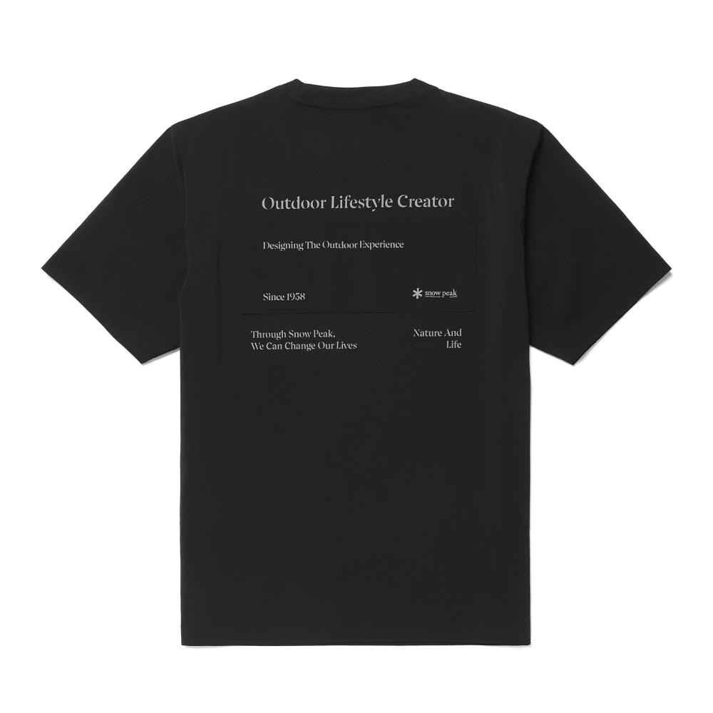 [Snowpeak] Route Lettering Woven Patch Short Sleeve T-Shirt Black (S26MMRTS82)