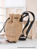 Stylish Minimalist Women's Commuter Backpack - Large Capacity, Versatile Hollowed-Out Straw Braided Design