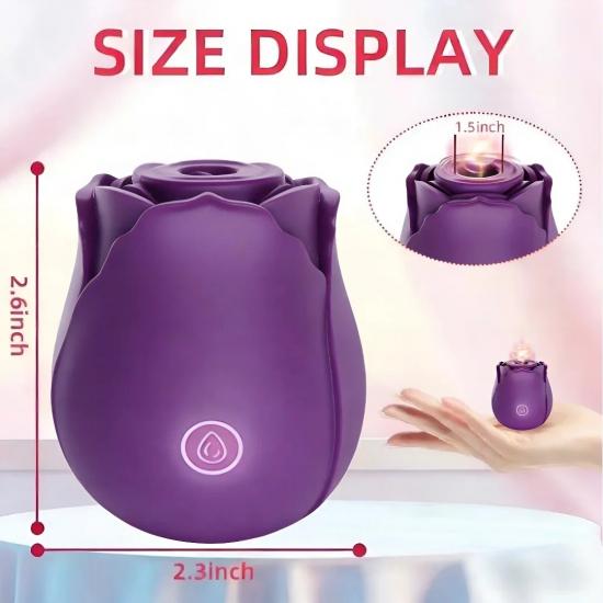 Rose Powerful Suction Vibrator for Women Clitoris Stimulator Female Oral Nipple Sucker Adult Sex Toy for Ages 18+