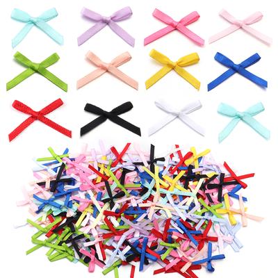 50pcs/lot 2.5x3cm Ribbon Bows Colorful Mini Satin Ribbon Bow Flower For DIY Handmade Home Party Headwear Decoration Accessories