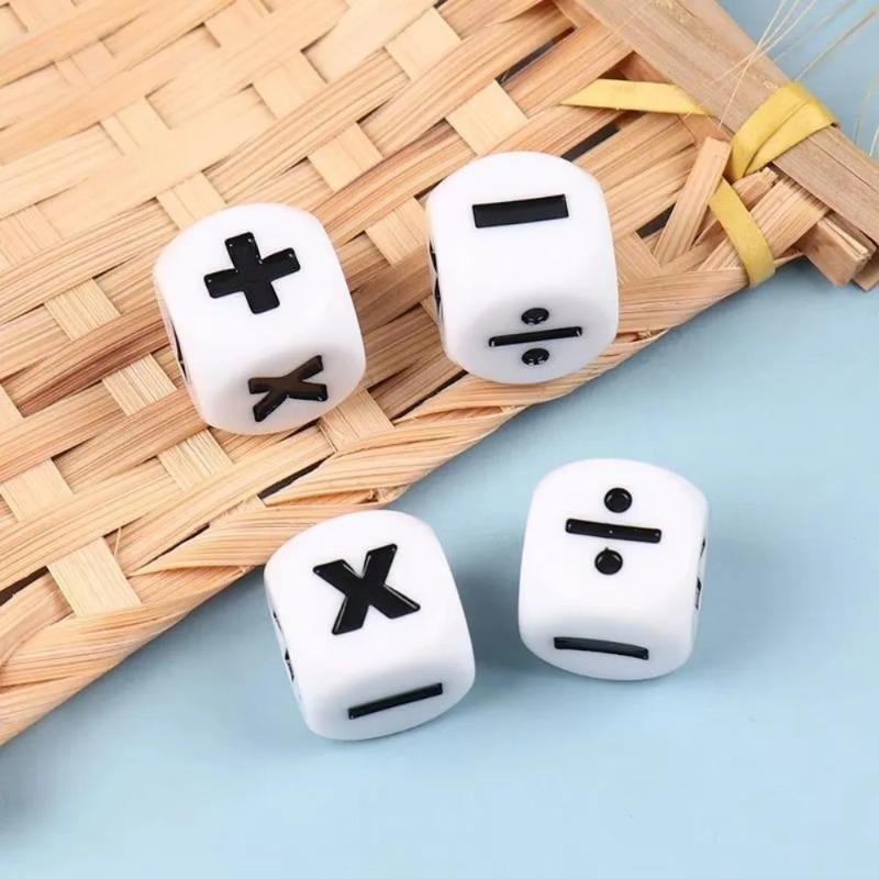 1/4PCS 16mm Resin Addition Subtraction Multiplication Division Symbols Dice Operation Props Kid's Educational Assist Accessories