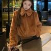 Winter Retro Lapel Loose Warm Thickened Short Imitation Fur Jacket 2 New High-end Top Padded Cotton