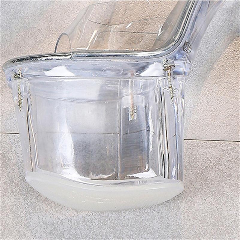 Damen Sommer 18cm High Heels 8cm Plateau Sandalen Lady Klar Extreme Block Heels Riemchensandalen Transparent Pleaser Schuhe