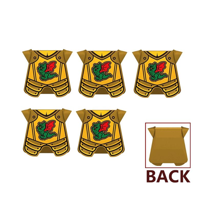 Medieval Red Lion Castle Soldier Knight MOC Vest Shield Armor Figure Accessories Weapons Building Blocks Military Brick Toy B153