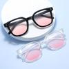 Korean Style Cute Large Frame Women's Blush Sunglasses: Slimming Bare-Face Look