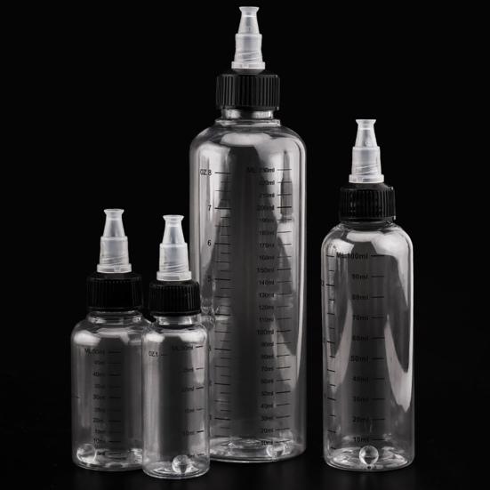 Flacone Spremibile Graduato con Tappo 30/50/100/250ml Contenitore Dispenser Anti-Perdita per Salse Oli Senza BPA Dispenser per Condimenti per Cucina Laboratorio Viaggio