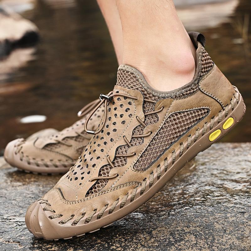 Summer Breathable Outdoor Casual Shoes Men Loafers Antiskid Slip On Walking Shoes Moccasins Man Shoes