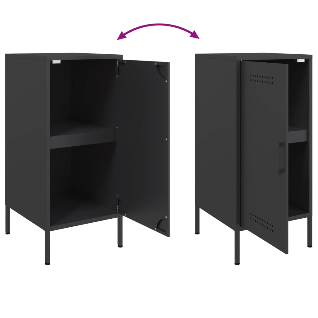 Sideboards 2 Pieces Black 36x39x79 Cm Steel