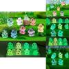 Cute Miniature Luminous Panda Resin Figurines For Desktop And Car Decoration